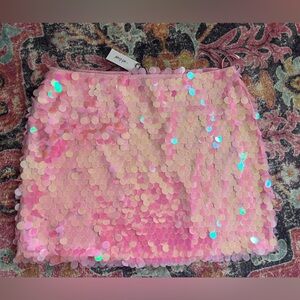 NWT Nasty Gal pink disc sequin mini skirt size 14